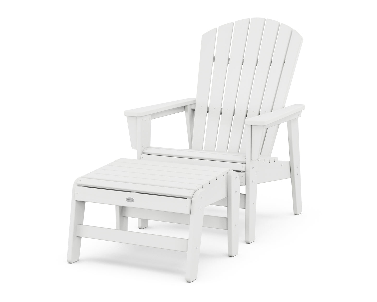 Nautical Grand Upright Adirondack Chair with Ottoman