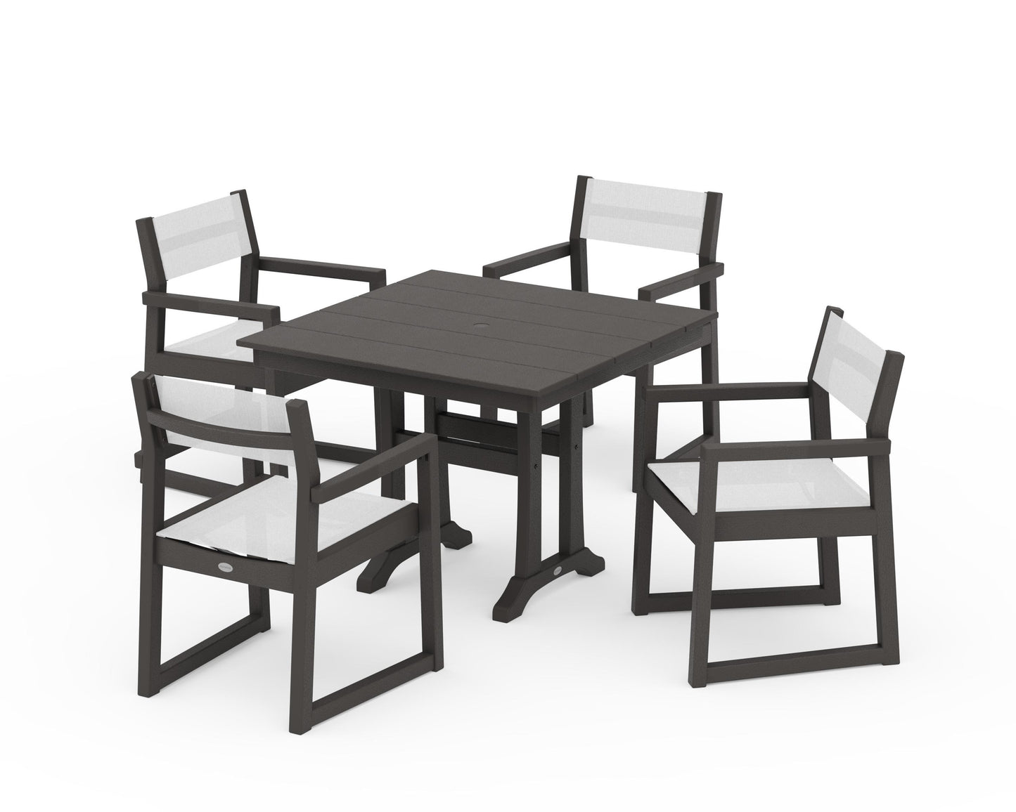 EDGE Sling 5-Piece Farmhouse Dining Set with Trestle Legs