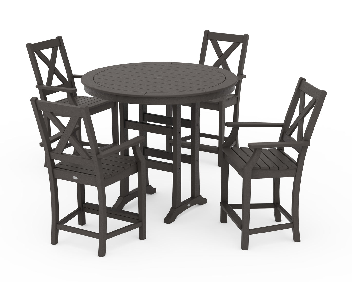Braxton 5-Piece Nautical Trestle Arm Chair Counter Set