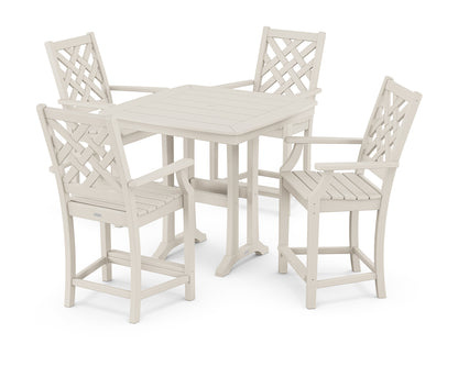 Wovendale 5-Piece Counter Set with Trestle Legs