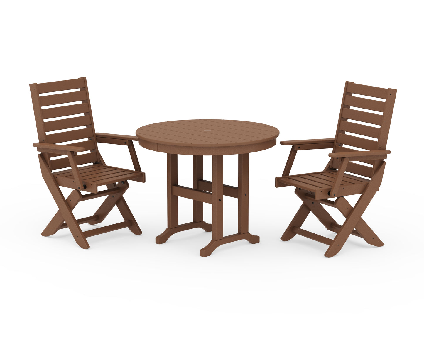 Captain Folding Chair 3-Piece Round Dining Set