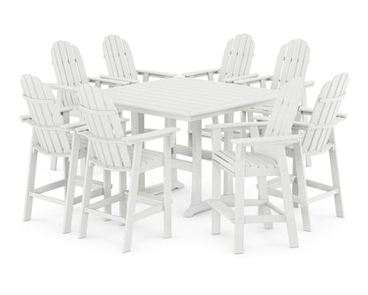 Vineyard Curveback Adirondack 9-Piece Trestle Bar Set