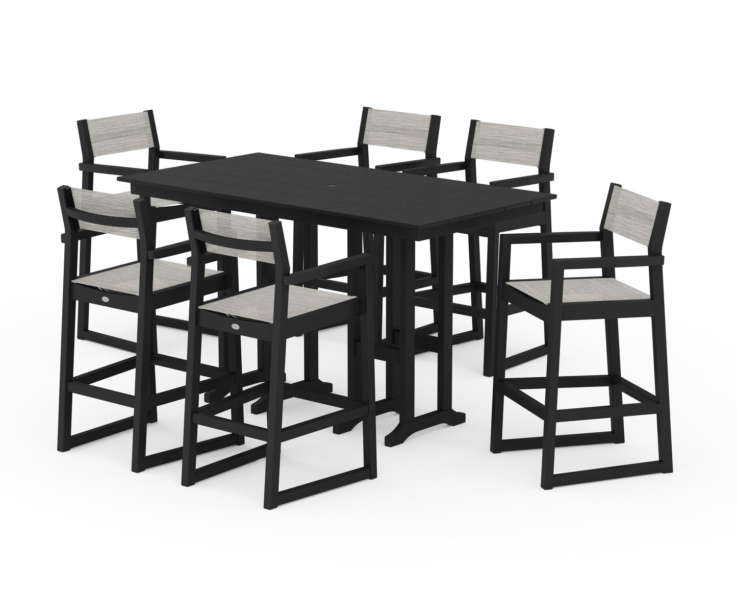 EDGE Sling Arm Chair 7-Piece Farmhouse Bar Set