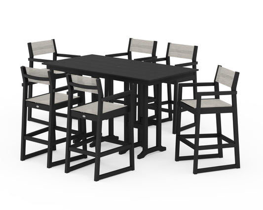EDGE Sling Arm Chair 7-Piece Farmhouse Bar Set
