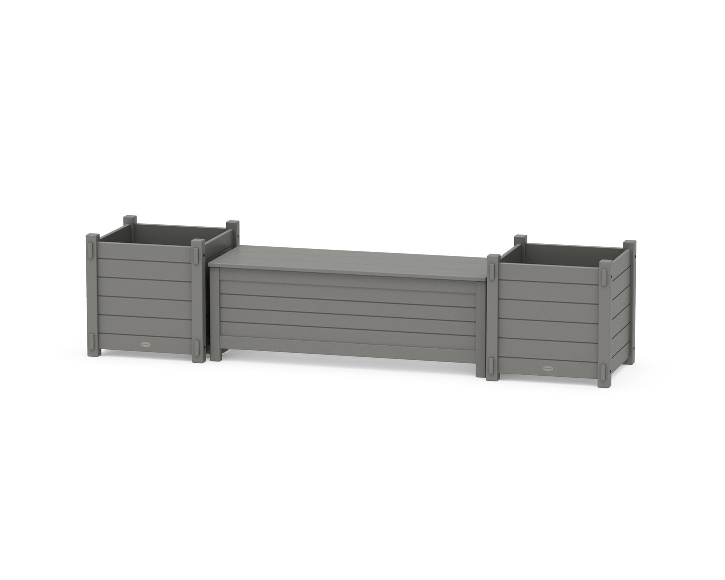 48" Nautical Straight Planter Storage Bench Set- Large