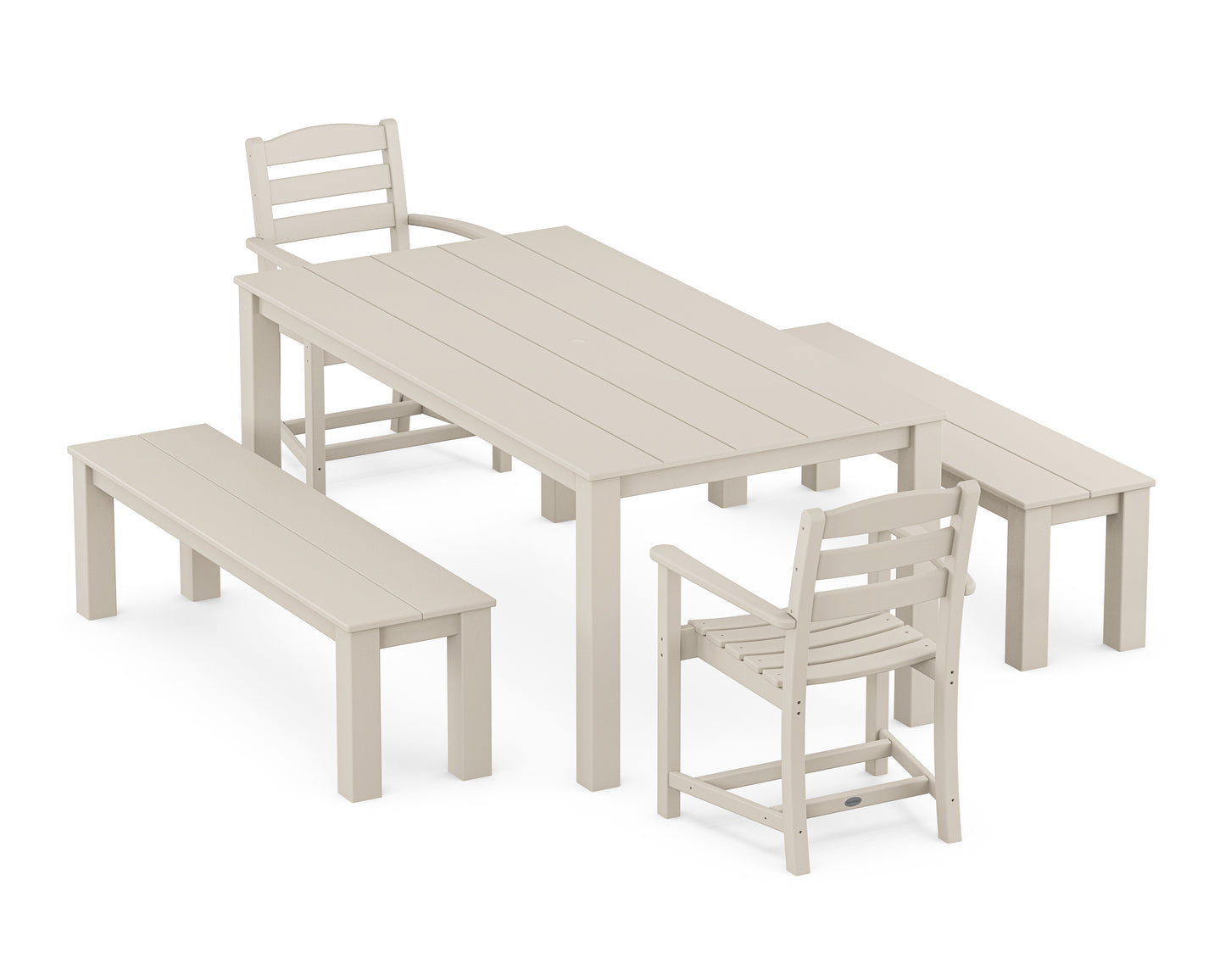 La Casa Cafe' 5-Piece Parsons Dining Set with Benches