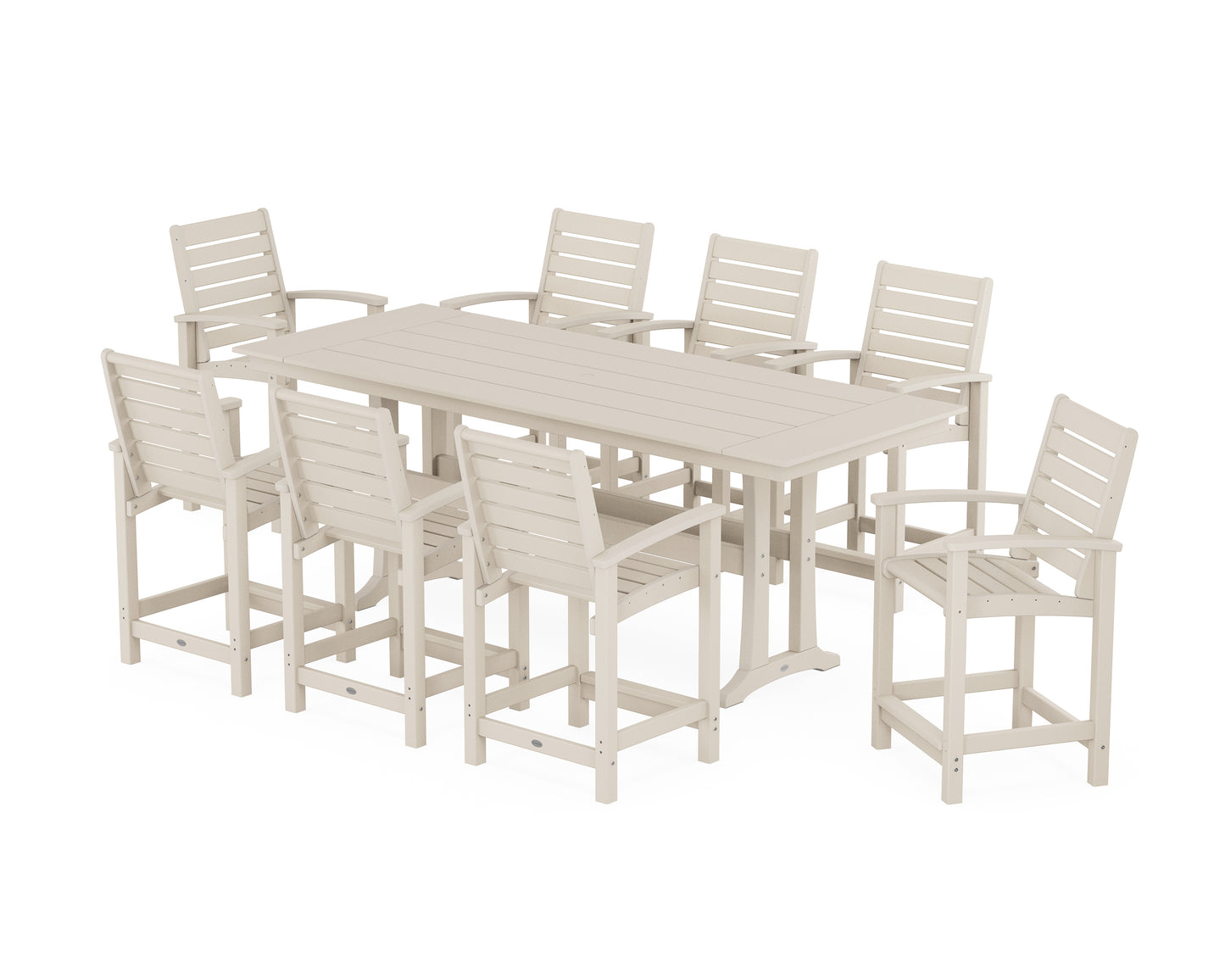 Signature 9-Piece Farmhouse Counter Set with Trestle Legs