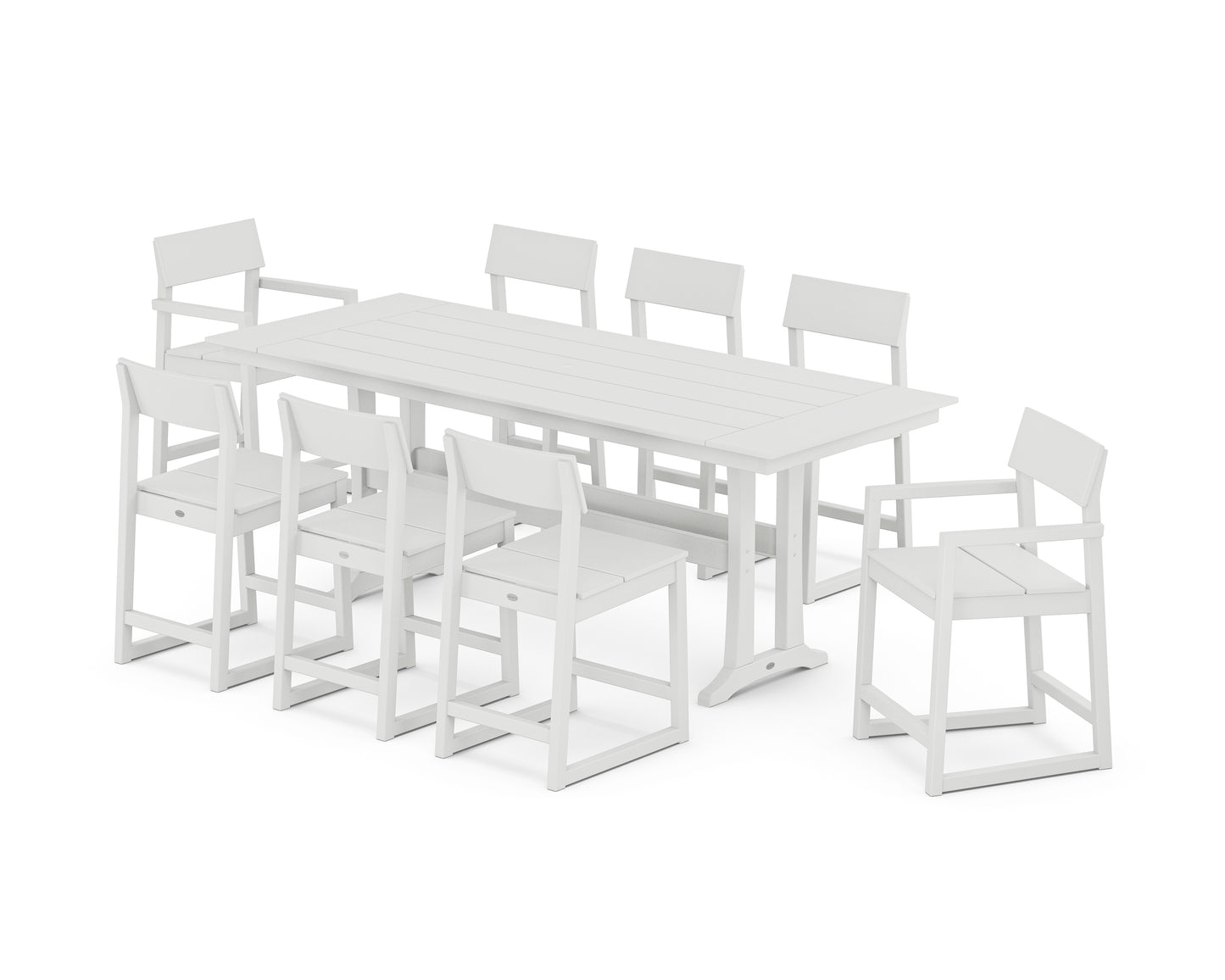 EDGE 9-Piece Farmhouse Counter Set with Trestle Legs