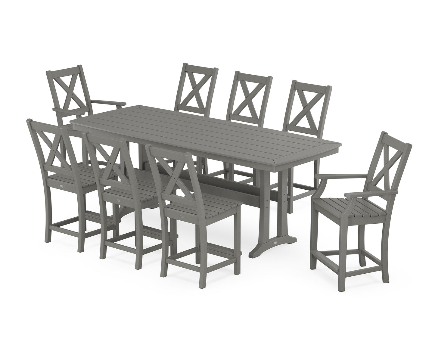 Braxton 9-Piece Counter Set with Trestle Legs