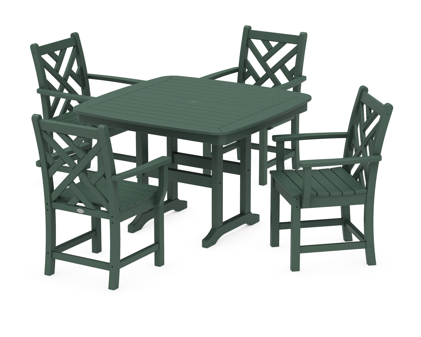 Chippendale 5-Piece Dining Set with Trestle Legs