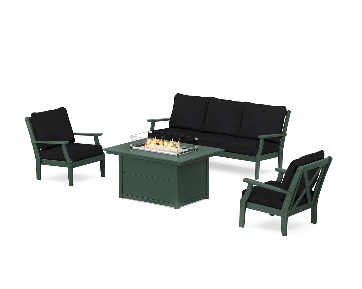 Braxton Deep Seating Fire Pit Table Set