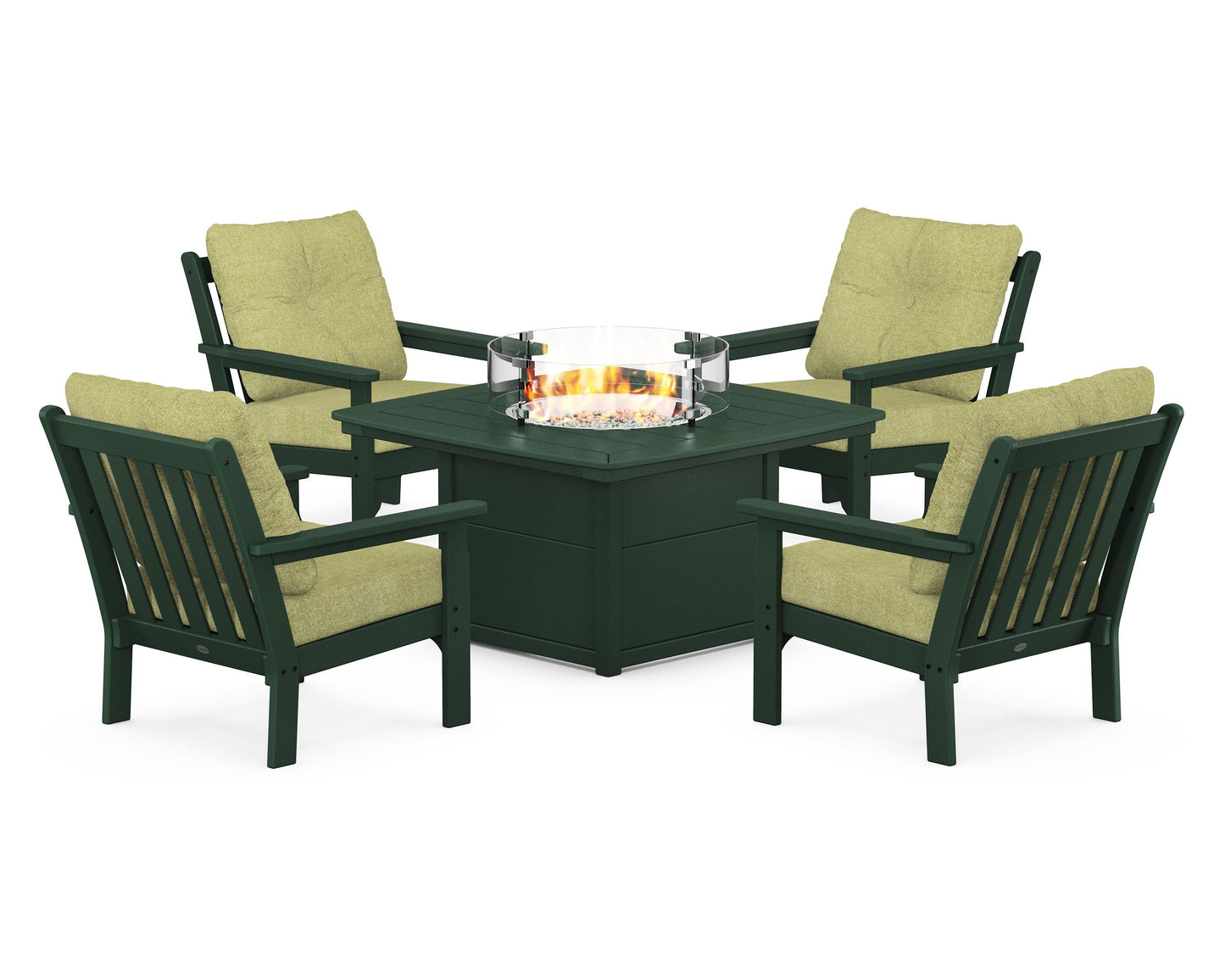Vineyard 5-Piece Conversation Set with Fire Pit Table