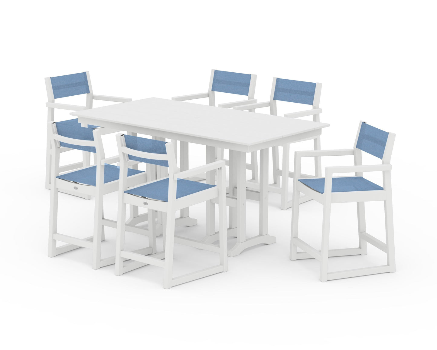 EDGE Sling Arm Chair 7-Piece Farmhouse Counter Set