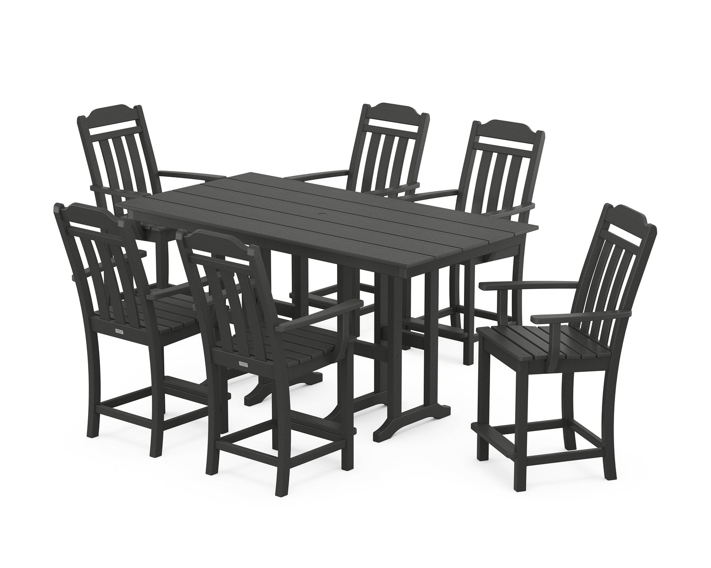 Cottage Arm Chair 7-Piece Farmhouse Counter Set