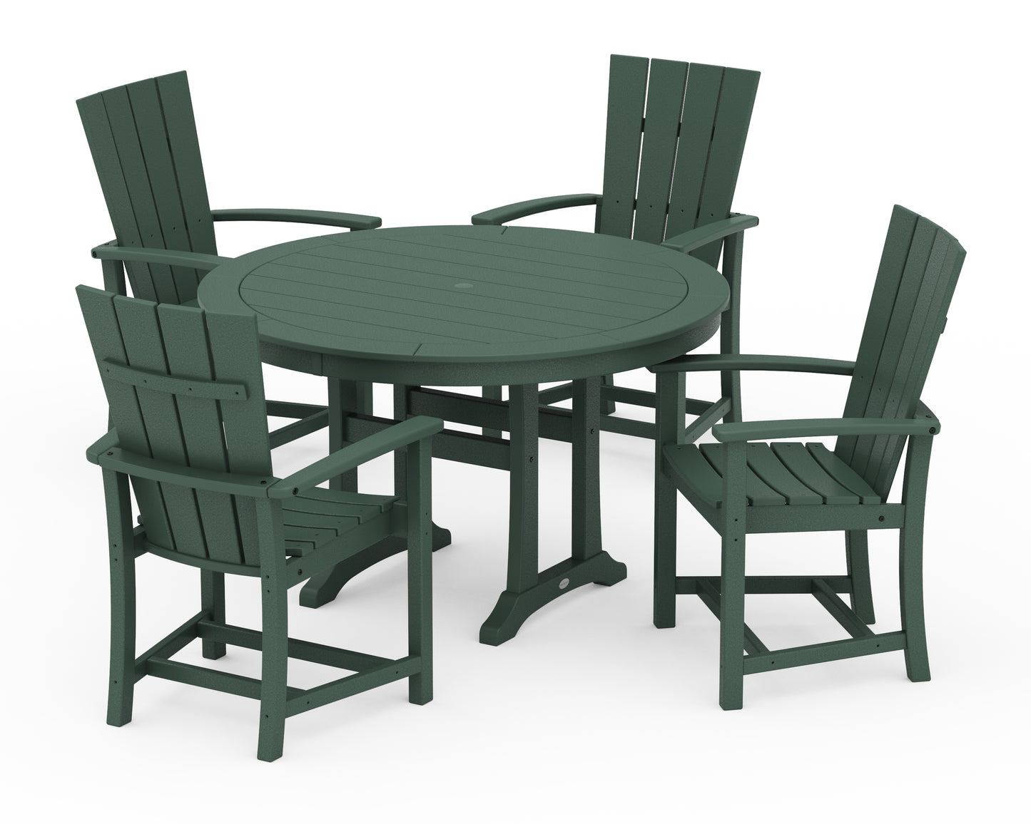 Quattro 5-Piece Round Dining Set with Trestle Legs