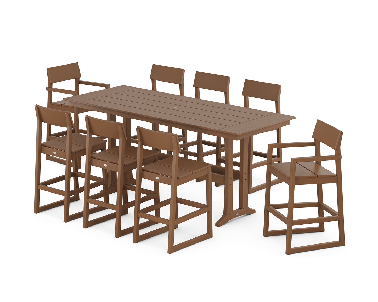 EDGE 9-Piece Farmhouse Bar Set with Trestle Legs