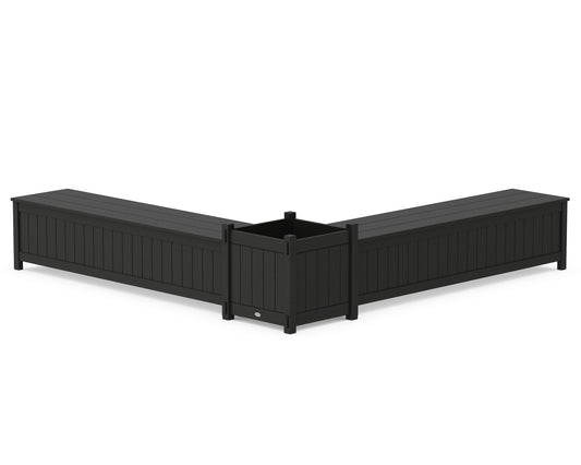 72" Vineyard L- Shaped Planter Storage Bench Set- Large