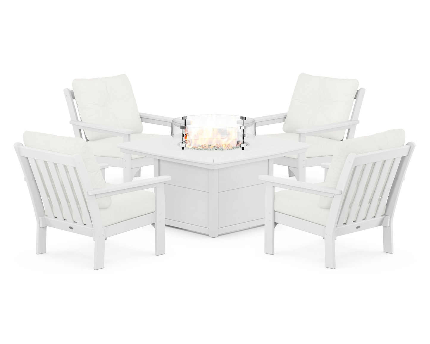 Vineyard 5-Piece Conversation Set with Fire Pit Table