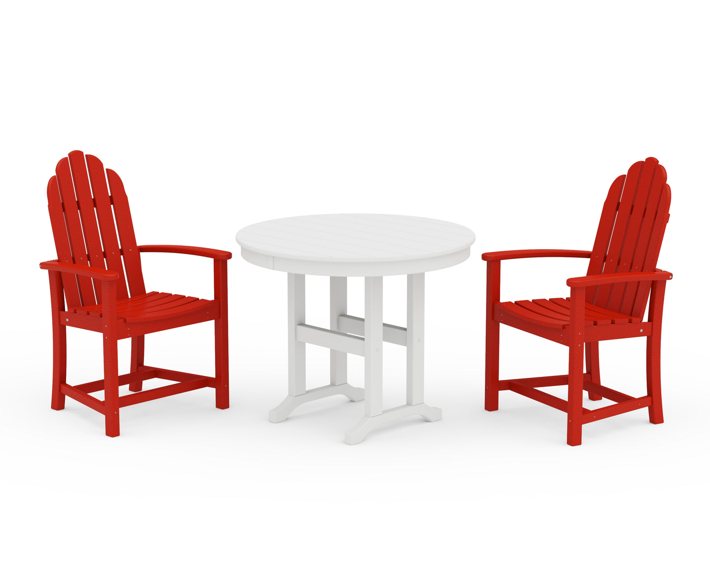 Classic Adirondack 3-Piece Round Dining Set