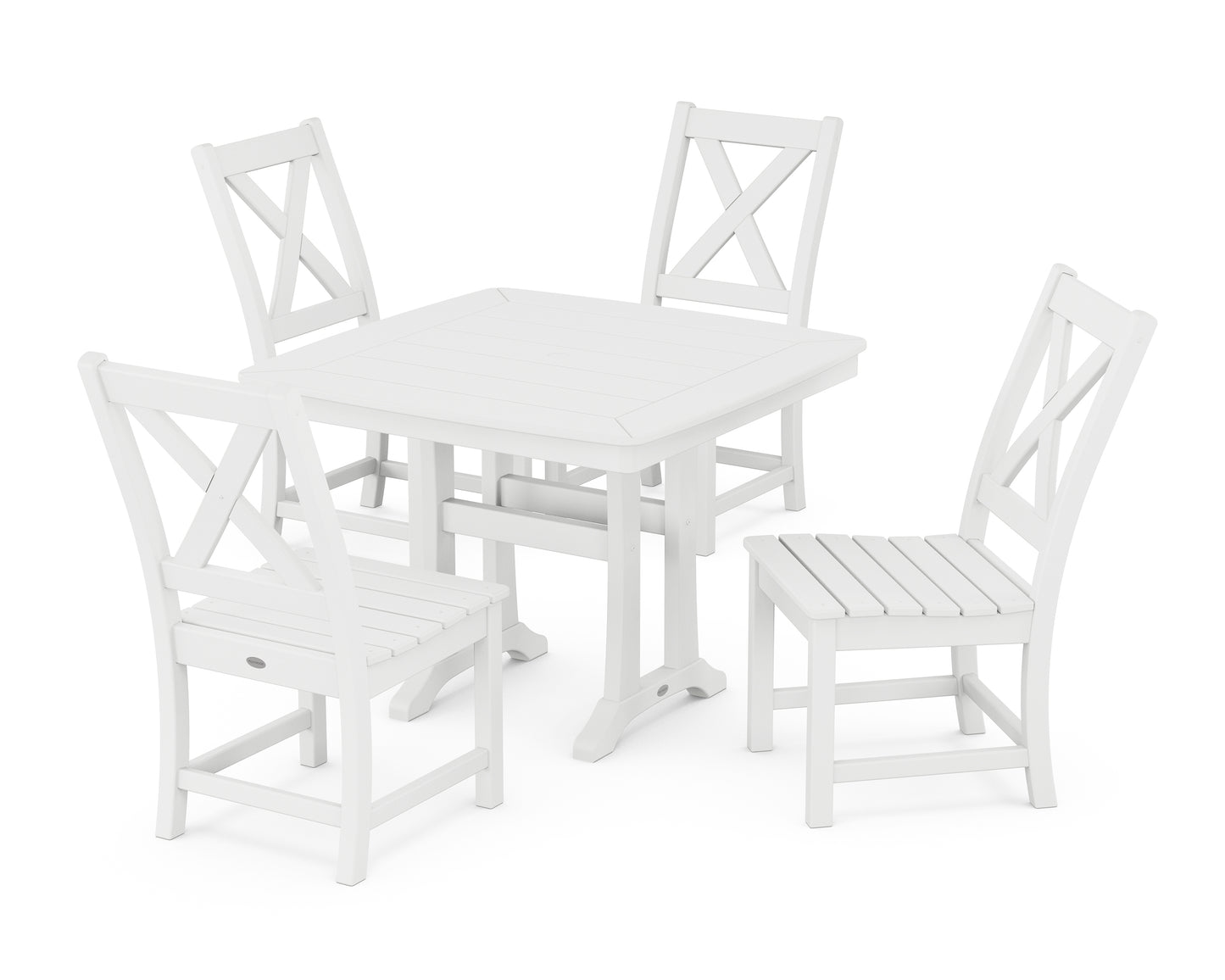 Braxton Side Chair 5-Piece Dining Set with Trestle Legs