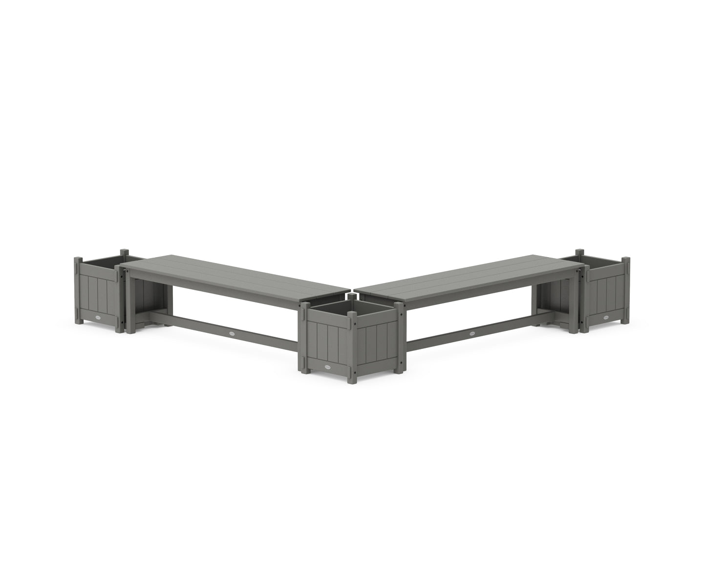 60" Vineyard L- Shaped Planter Bench Corner Set