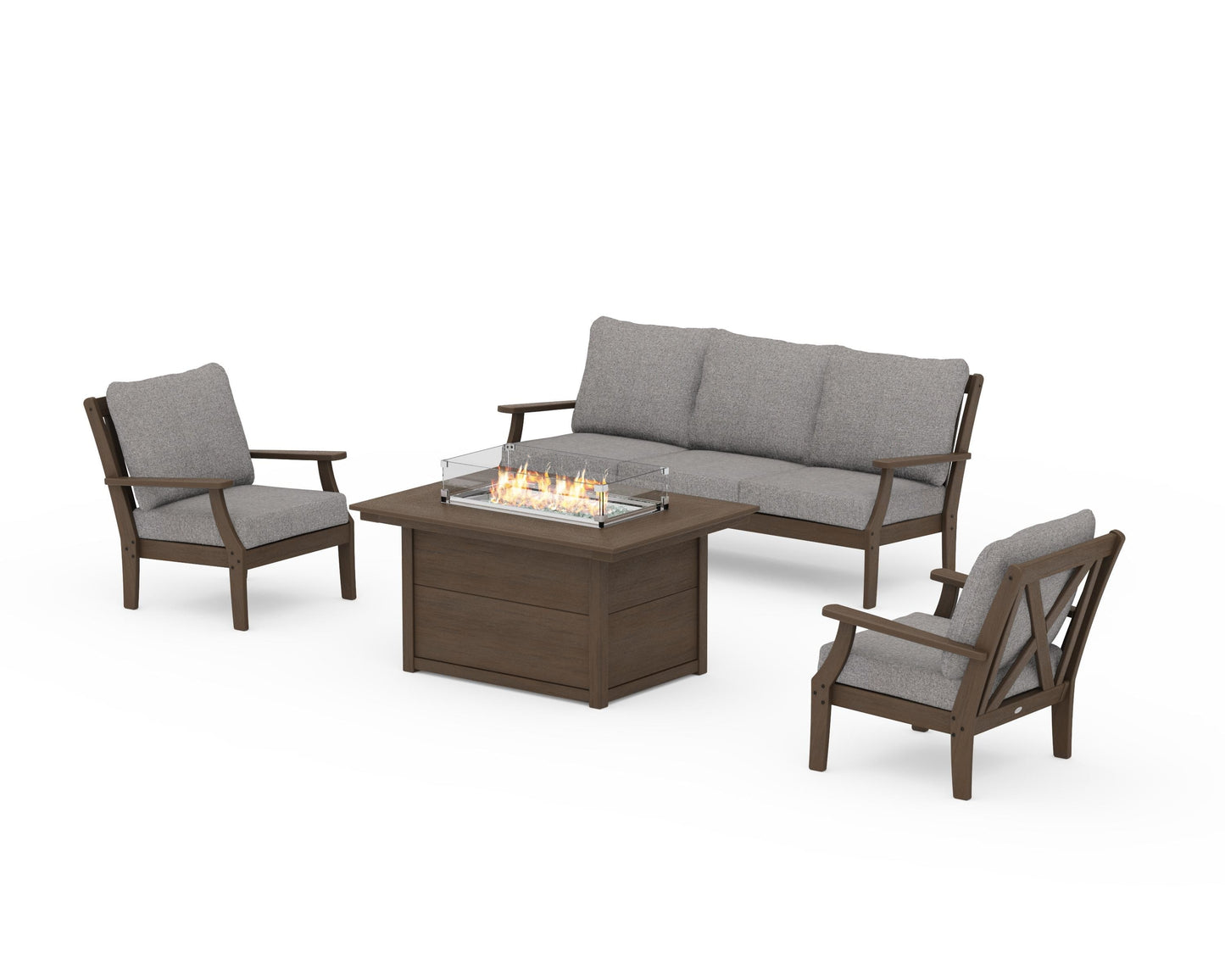 Braxton Deep Seating Fire Pit Table Set