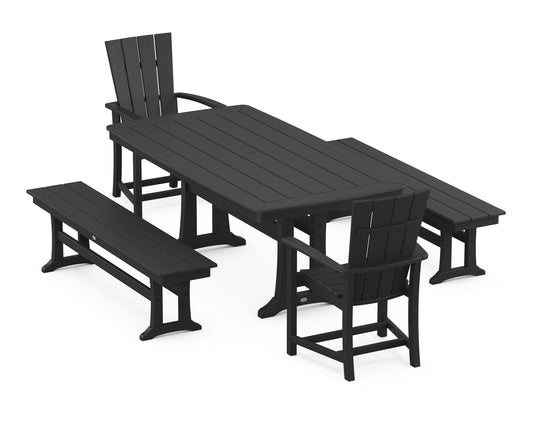 Quattro 5-Piece Dining Set with Trestle Legs