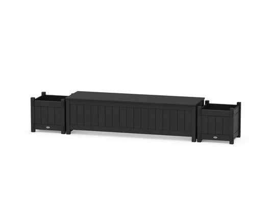 60" Vineyard Straight Planter Storage Bench Set