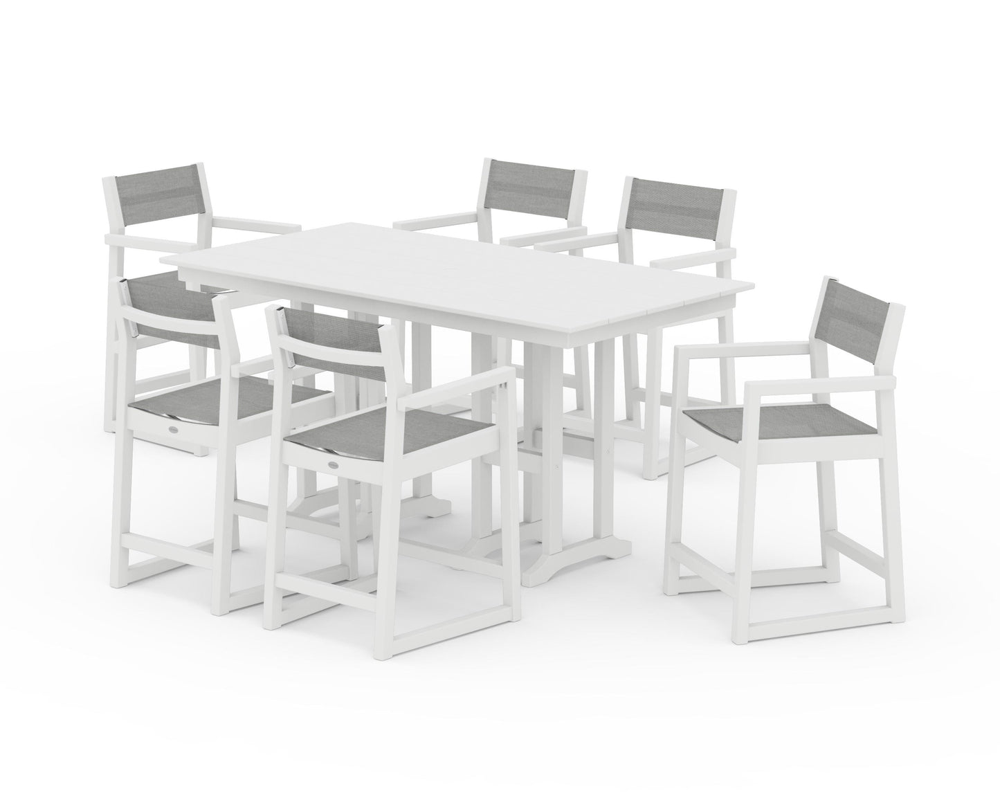 EDGE Sling Arm Chair 7-Piece Farmhouse Counter Set