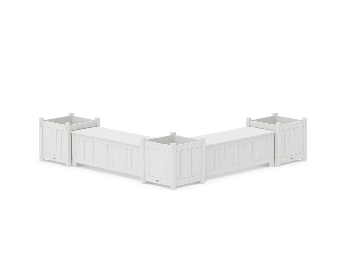 48" Vineyard L- Shaped Planter Storage Bench Corner Set- Large
