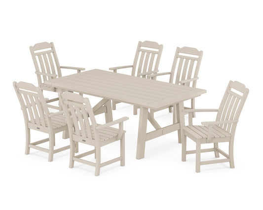 Country Living Arm Chair 7-Piece Rustic Farmhouse Dining Set