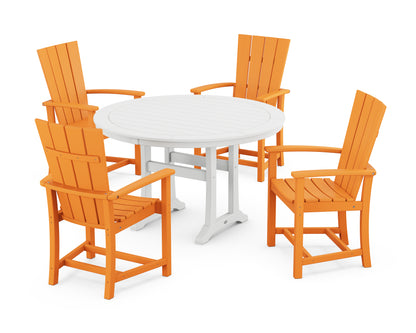 Quattro 5-Piece Round Dining Set with Trestle Legs