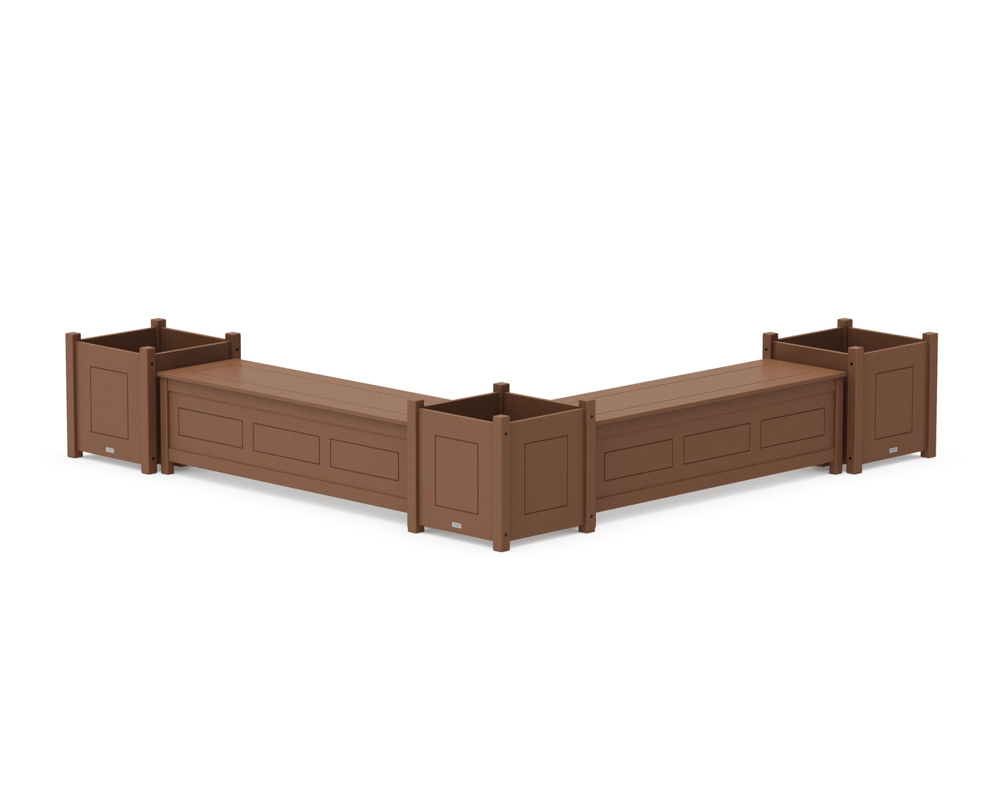 60" Country Living L- Shaped Planter Storage Bench Corner Set- Large