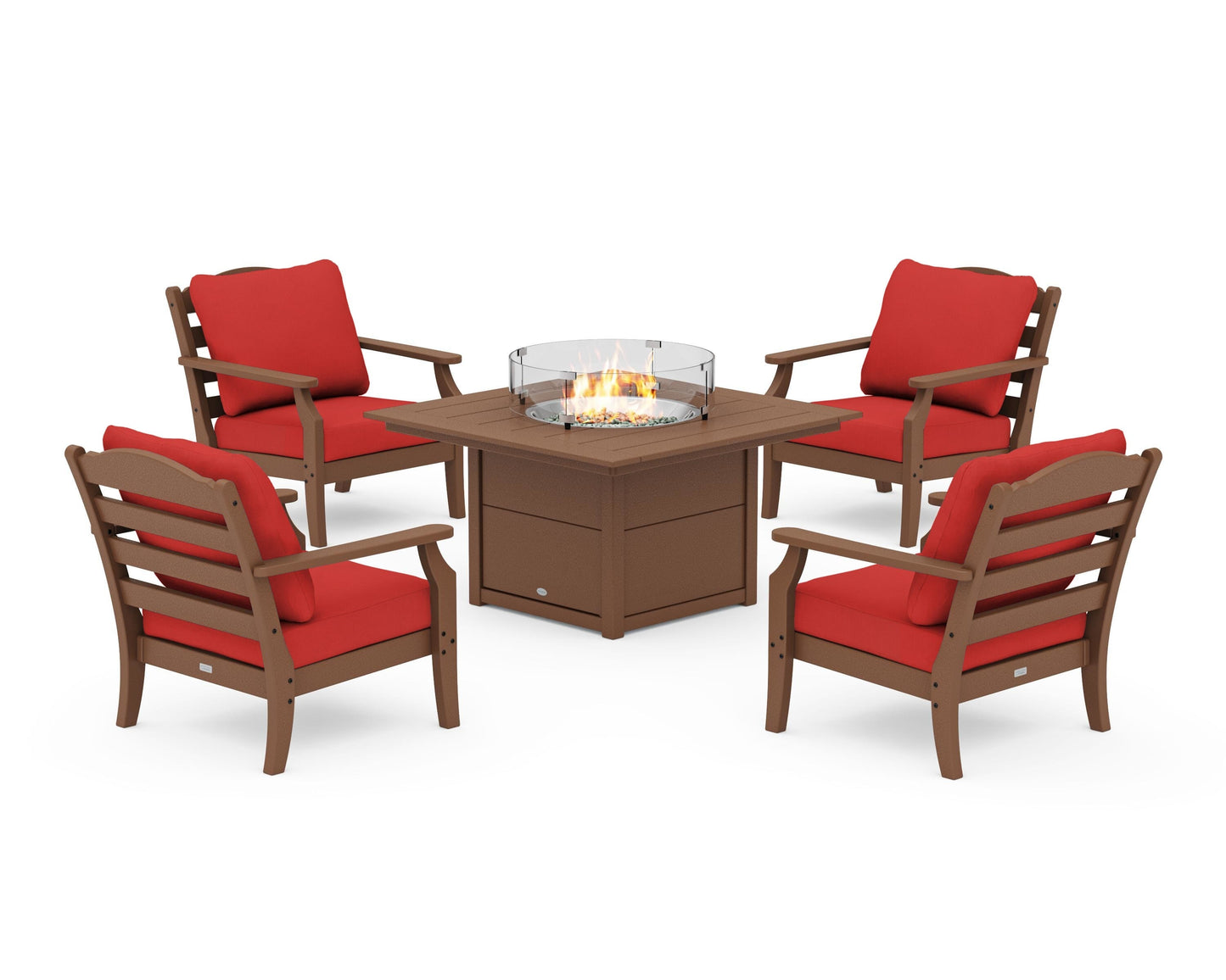 Savannah 5-Piece Deep Seating Set with Fire Pit Table