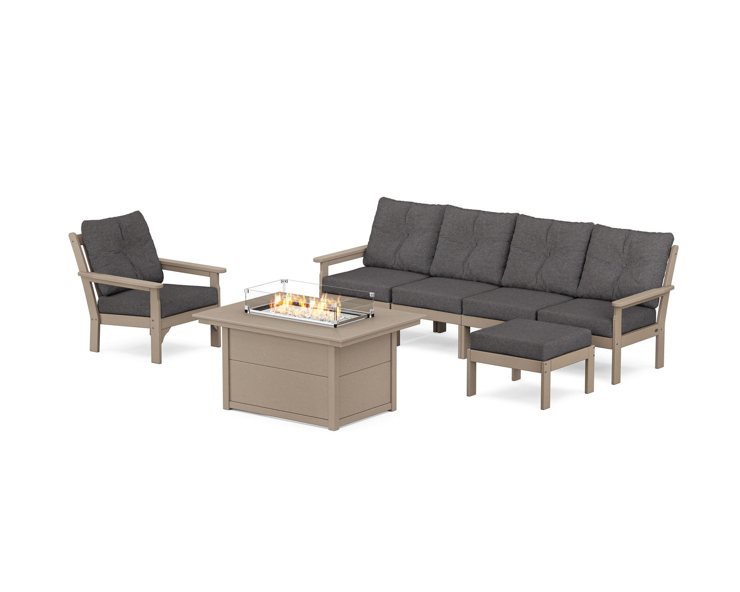 Vineyard Sectional Lounge and Fire Pit Set