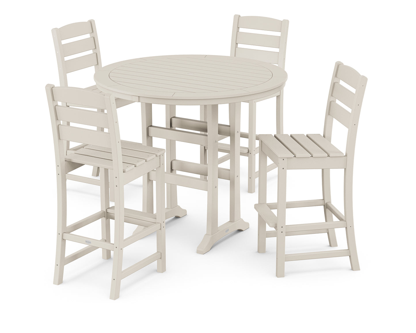 Lakeside 5-Piece Round Farmhouse Side Chair Bar Set