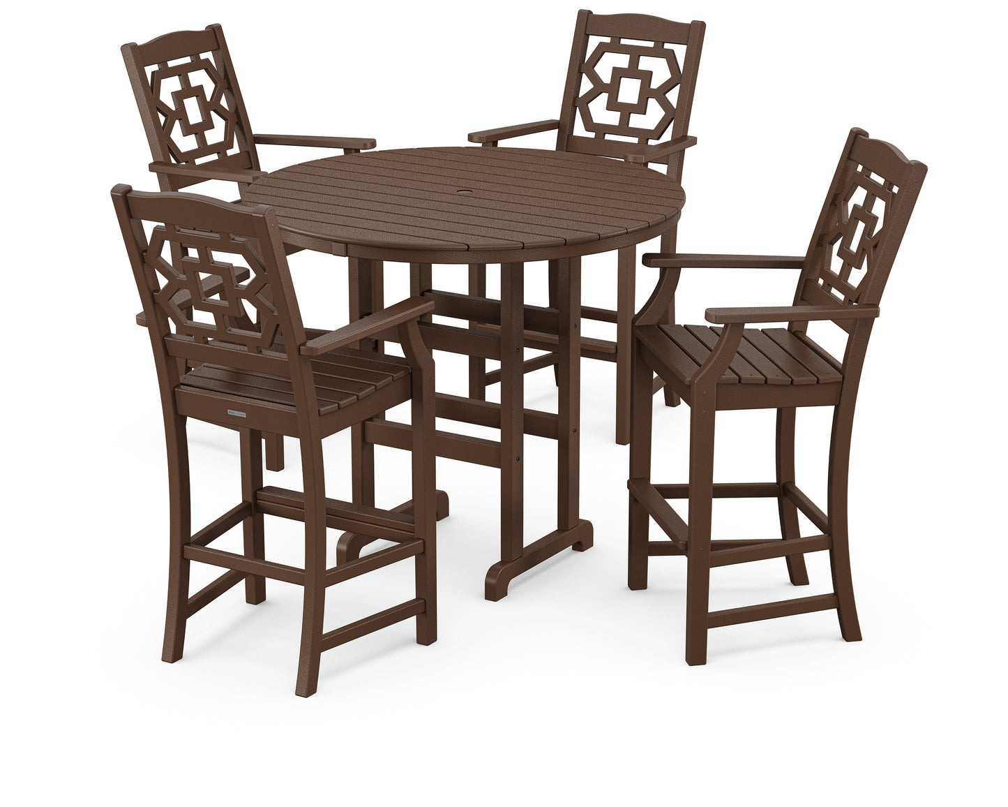 Chinoiserie 5-Piece Round Farmhouse Bar Set