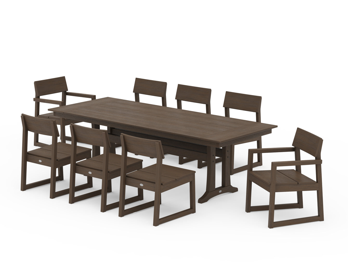 EDGE 9-Piece Farmhouse Dining Set with Trestle Legs
