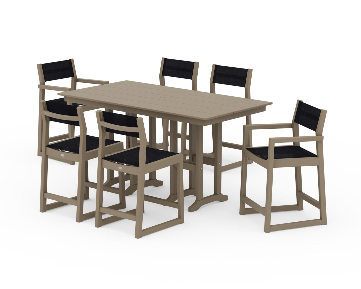 EDGE Sling 7-Piece Farmhouse Counter Set with Trestle Legs