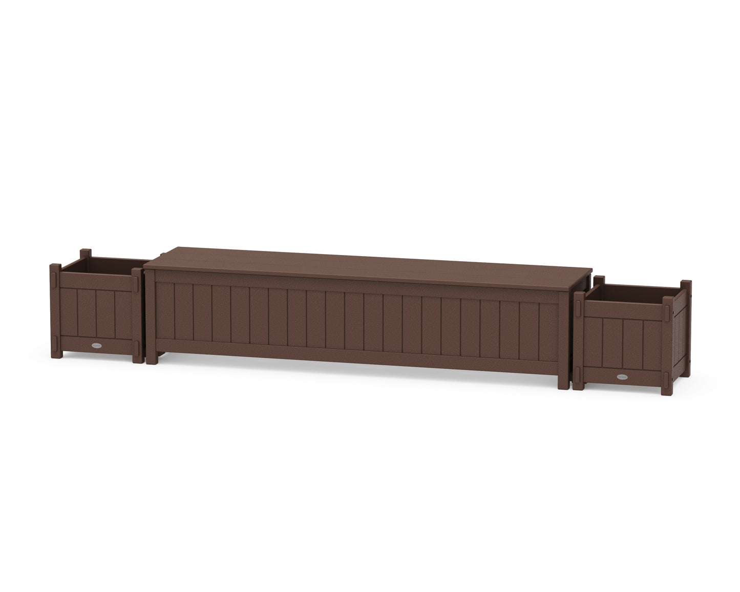 72" Vineyard Straight Planter Storage Bench Set