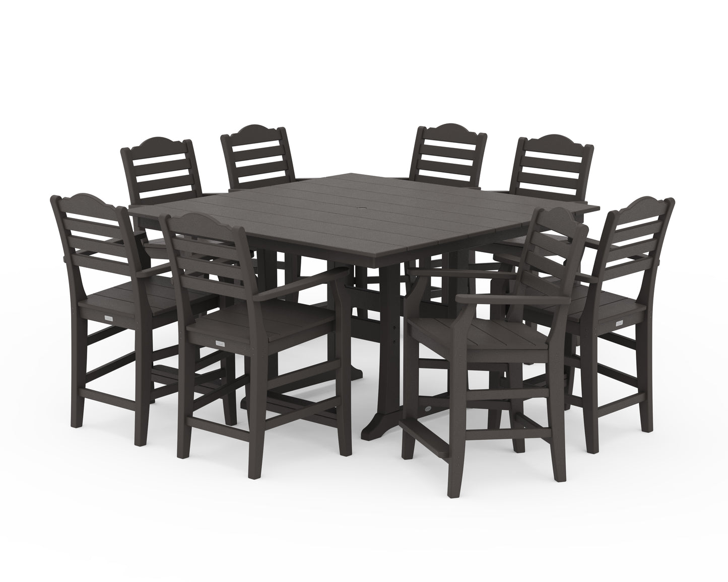 Savannah 9-Piece Square Farmhouse Counter Set with Trestle Legs