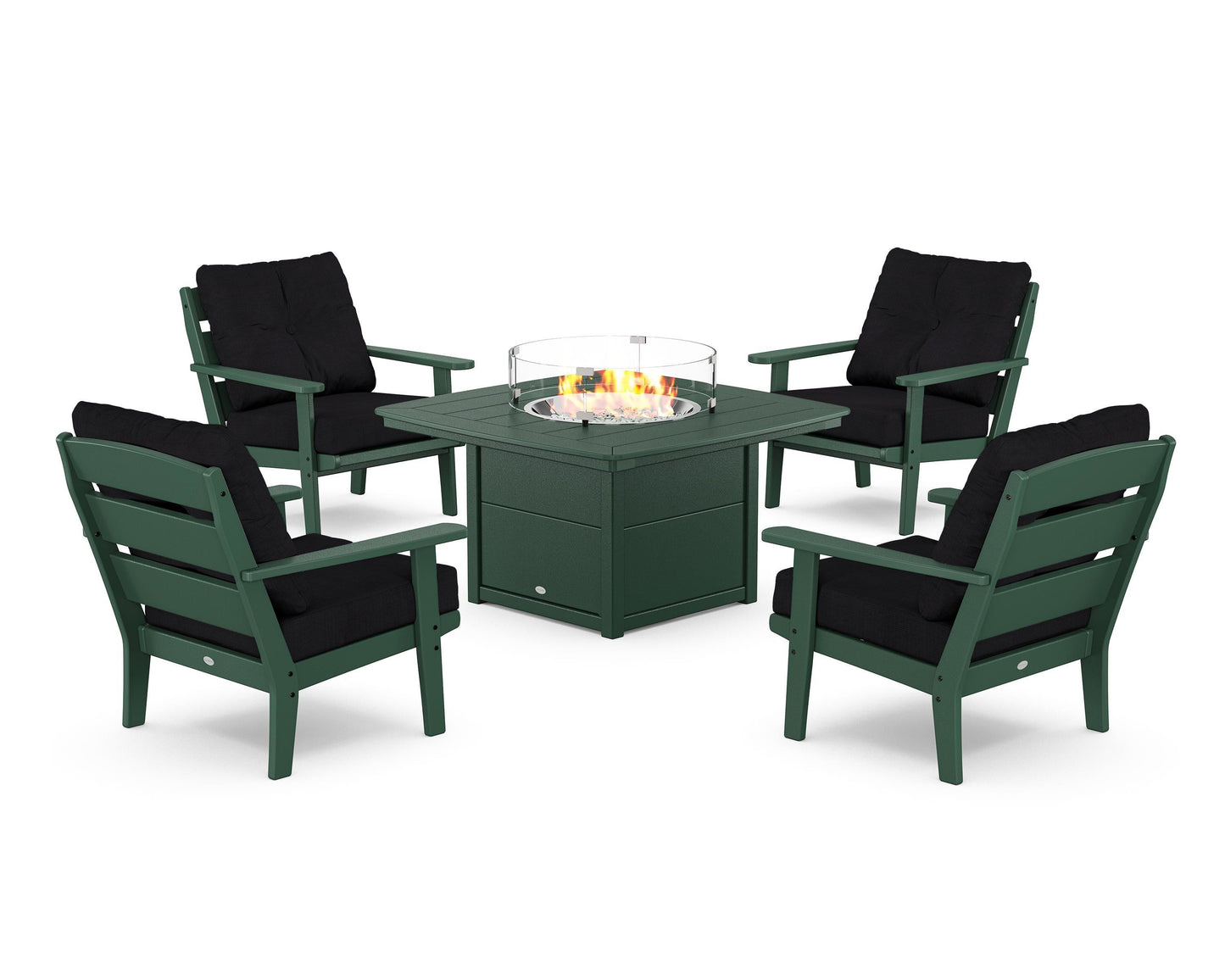 Lakeside 5-Piece Deep Seating Set with Nautical Fire Pit Table