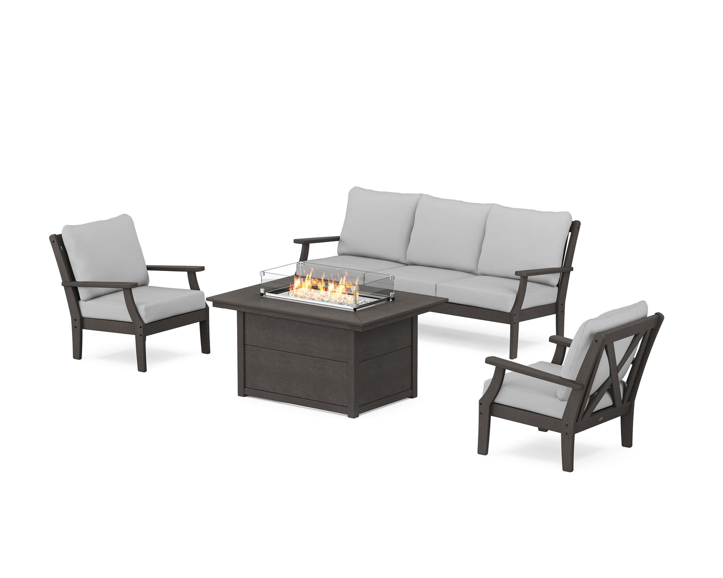 Braxton Deep Seating Fire Pit Table Set
