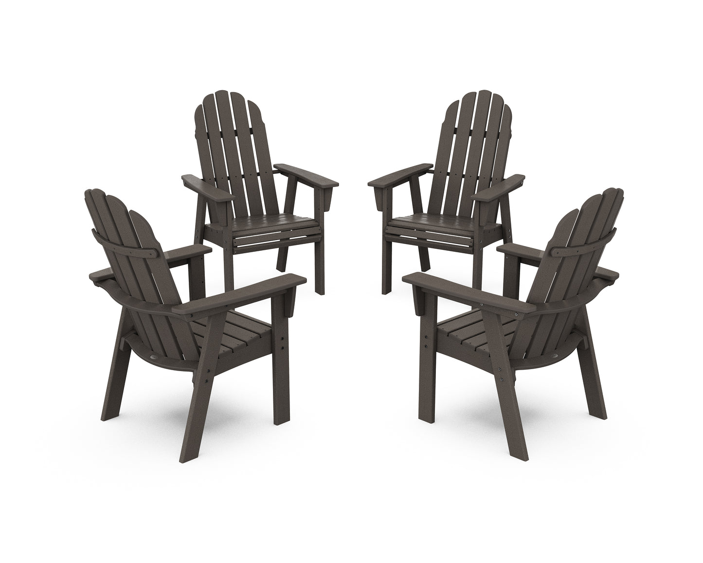 Vineyard 4-Piece Curveback Upright Adirondack Conversation Set