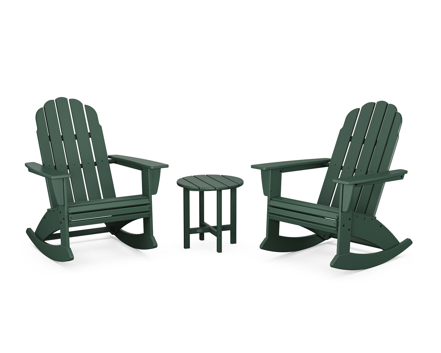 Vineyard Curveback 3-Piece Adirondack Rocking Chair Set