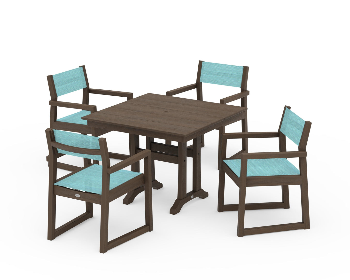 EDGE Sling 5-Piece Farmhouse Dining Set with Trestle Legs
