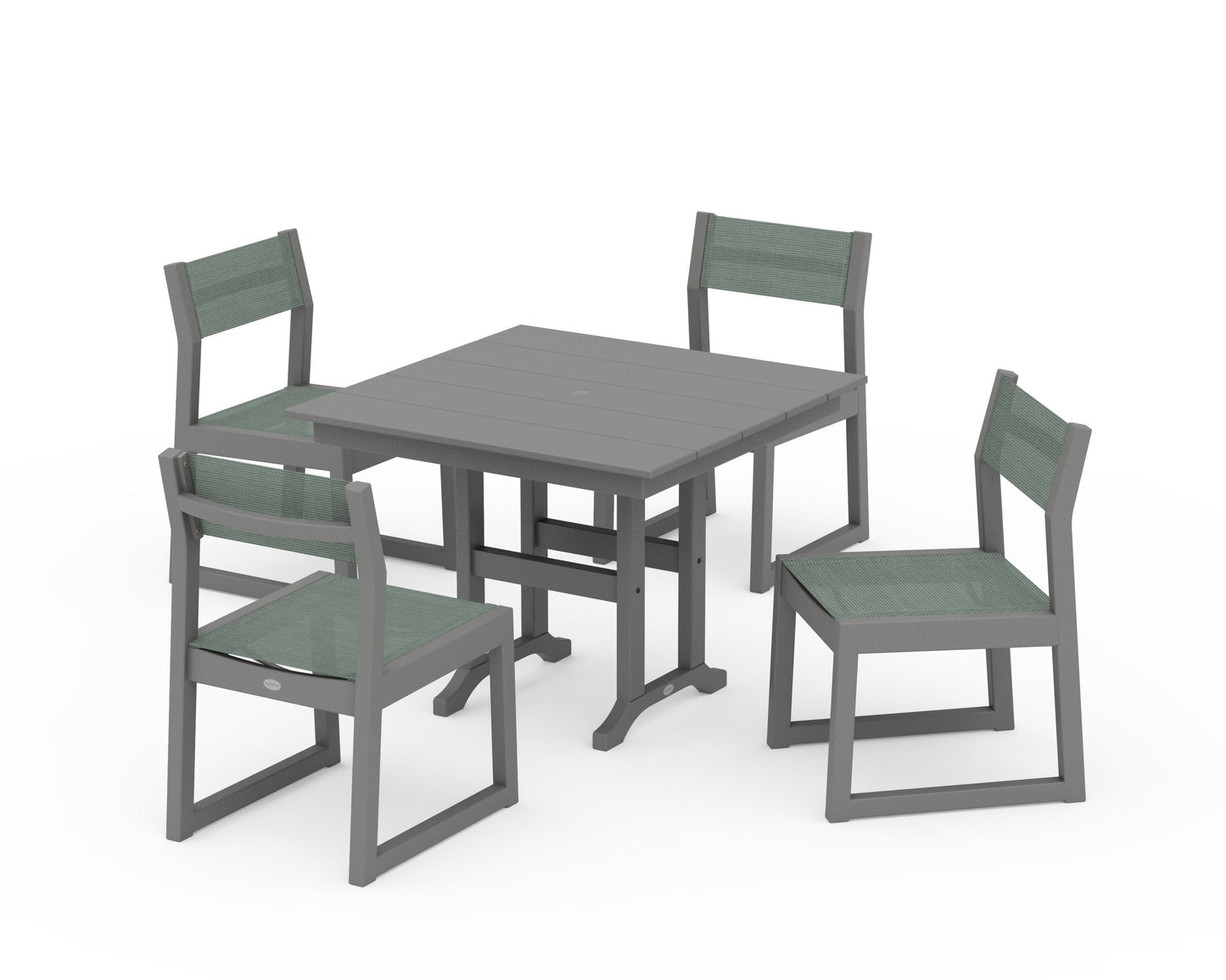 EDGE Sling Side Chair 5-Piece Farmhouse Dining Set