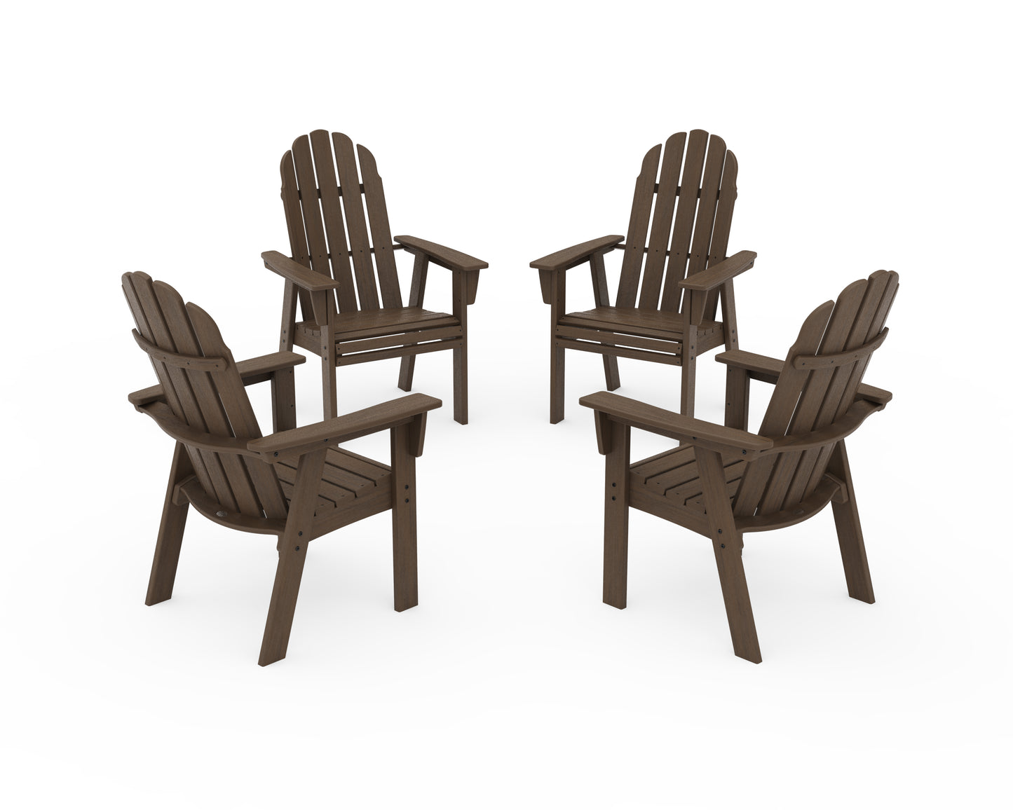 Vineyard 4-Piece Curveback Upright Adirondack Conversation Set