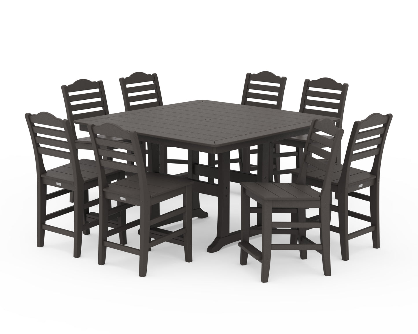 Savannah Side Chair 9-Piece Square Counter Set with Trestle Legs