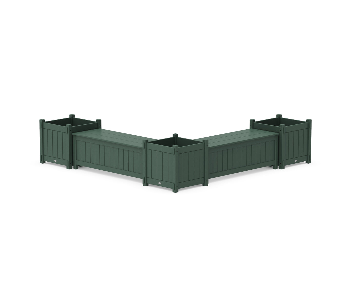 48" Vineyard L- Shaped Planter Storage Bench Corner Set- Large